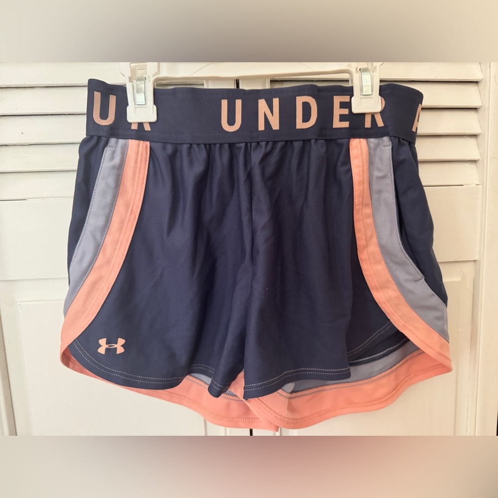 Under Armour Women's Athletic Shorts in Navy and Peach